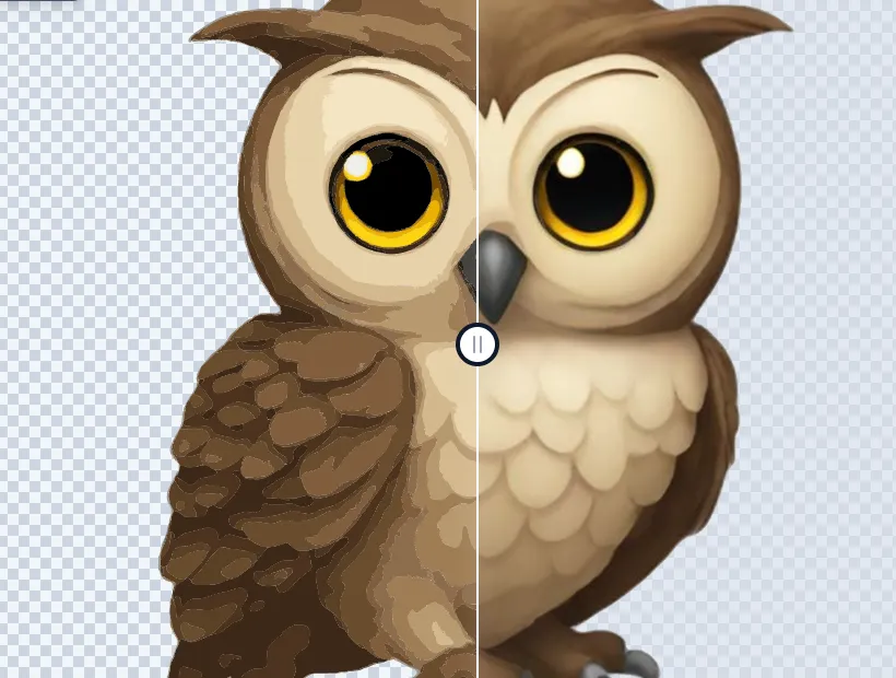 Detalle del Vectorizador: a la izquierda el vector, a la derecha el original